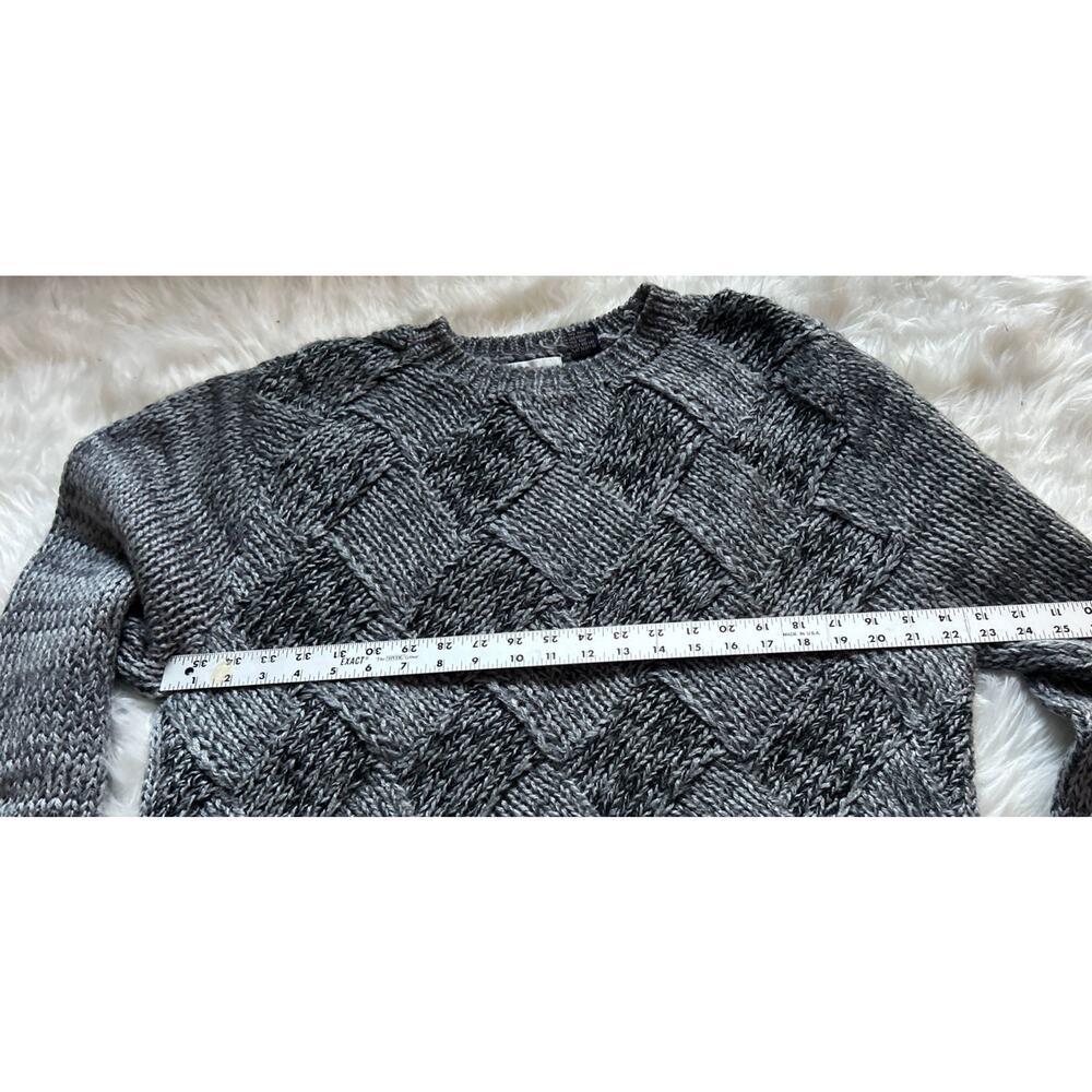 Damön Hand Knit Chunky Cable Sweater Men’s Large Gray Basketweave Knit Grandpa - Picture 6 of 7